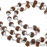 SSR Rudraksha Mala with Silver Cap for Good Luck and Positive Energy (Beads 54) Wood Chain