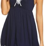 Accessorize Kingdom Women's Polyester Solid Above The Knee Night Gown (244_Navy Blue_Free Size)