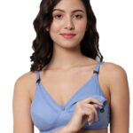 Accessorize Kingdom Women Cotton Blend Maternity Nursing Feeding Bra | Everyday Maternity Bra for Women (C, Light Blue, 34)