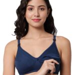 Accessorize Kingdom Women Cotton Blend Maternity Nursing Feeding Bra | Everyday Maternity Bra for Women (C, Navy Blue, 38)