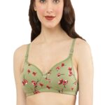 Accessorize Kingdom Everyday Soft Cotton Classic Bra for Women (30B, Green)