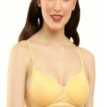 Accessorize Kingdom Soft Cotton Lightly Padded Wire Free T-Shirt Everyday Bra for Women (A, Yellow, 32)