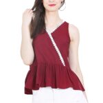 Accessorize Kingdom Women's Top (Maroon, XXL)